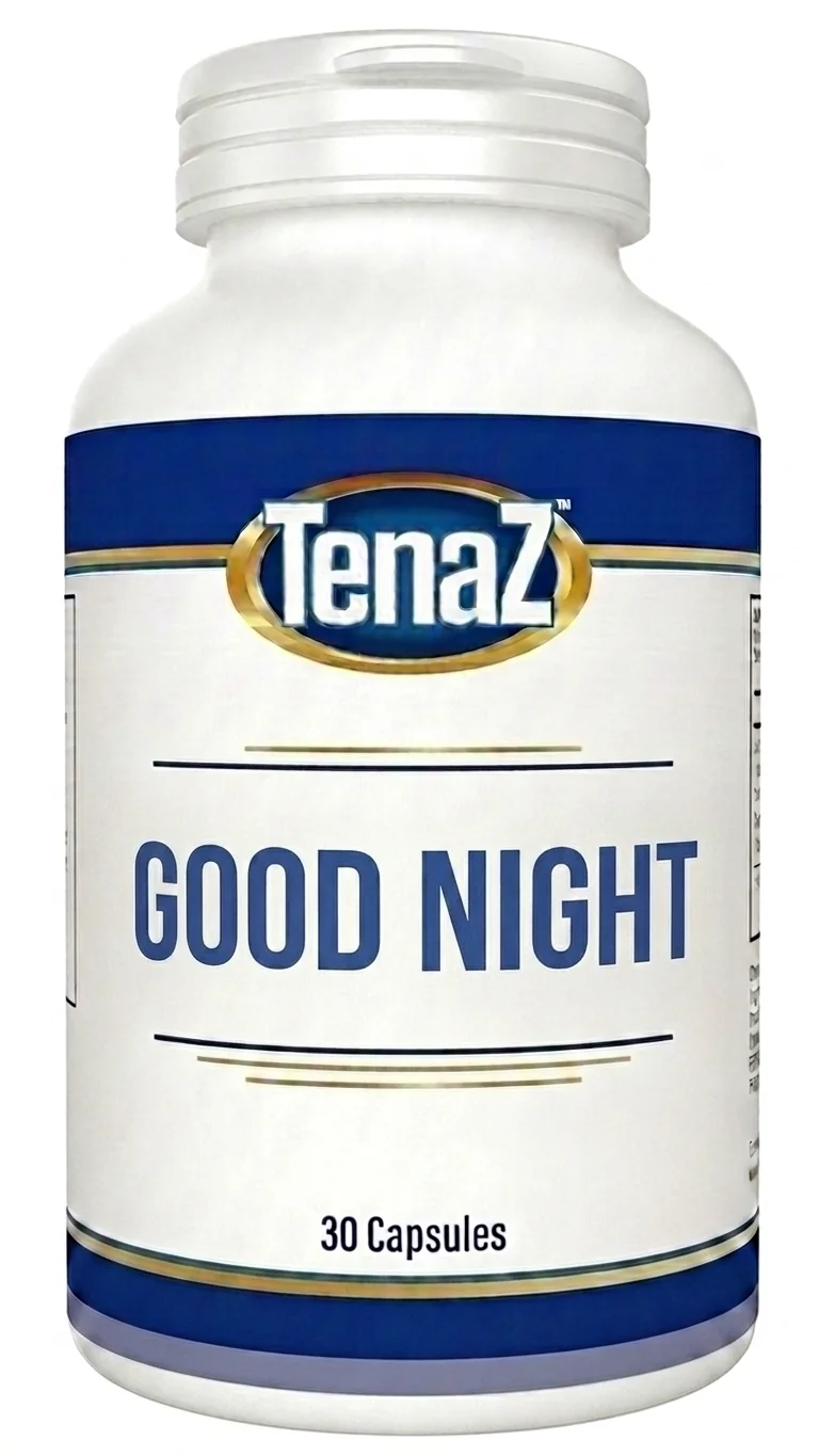 TenaZ Good Night complementary medicine capsules – take one capsule 30 minutes before bedtime
