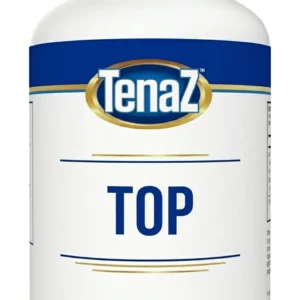TenaZ Top upper-body wellness supplement, white 60-capsule bottle with blue and white TenaZ label
